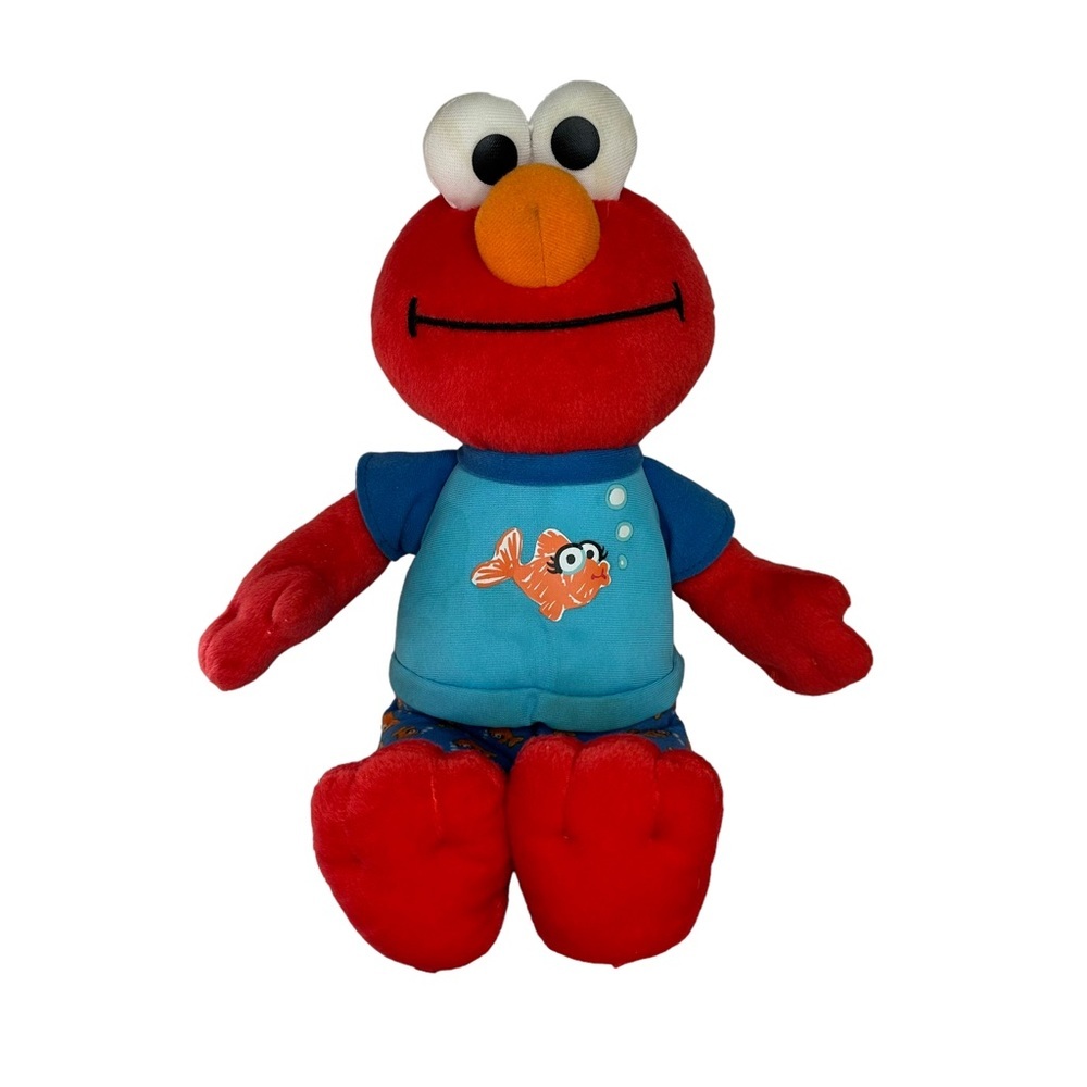 Sesame Street 2010 Bedtime Snoring Lullaby Elmo Musical Doll Plush 13" WORKING